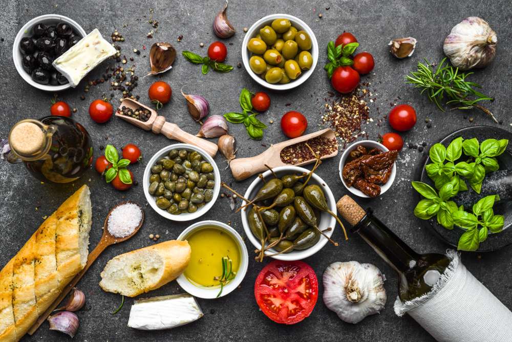 Ingredientes frescos de comida na Lisboa.