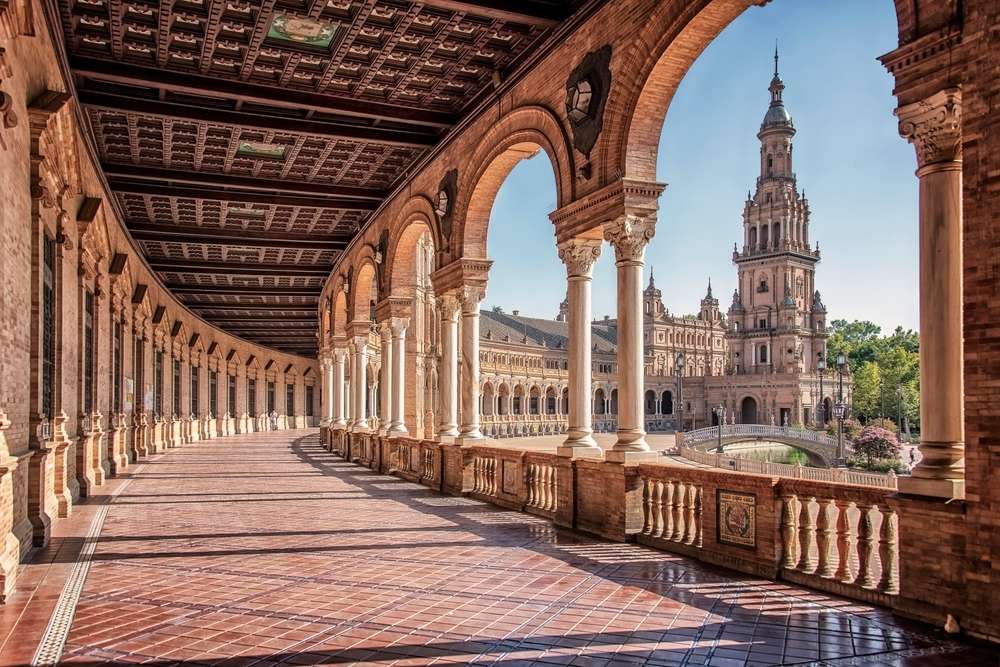 Plaza de España em Sevilha, Andaluzia, Espanha.