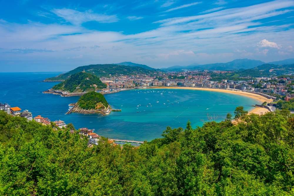 Vista panorâmica de San Sebastian de Monte Igueldo, Espanha.