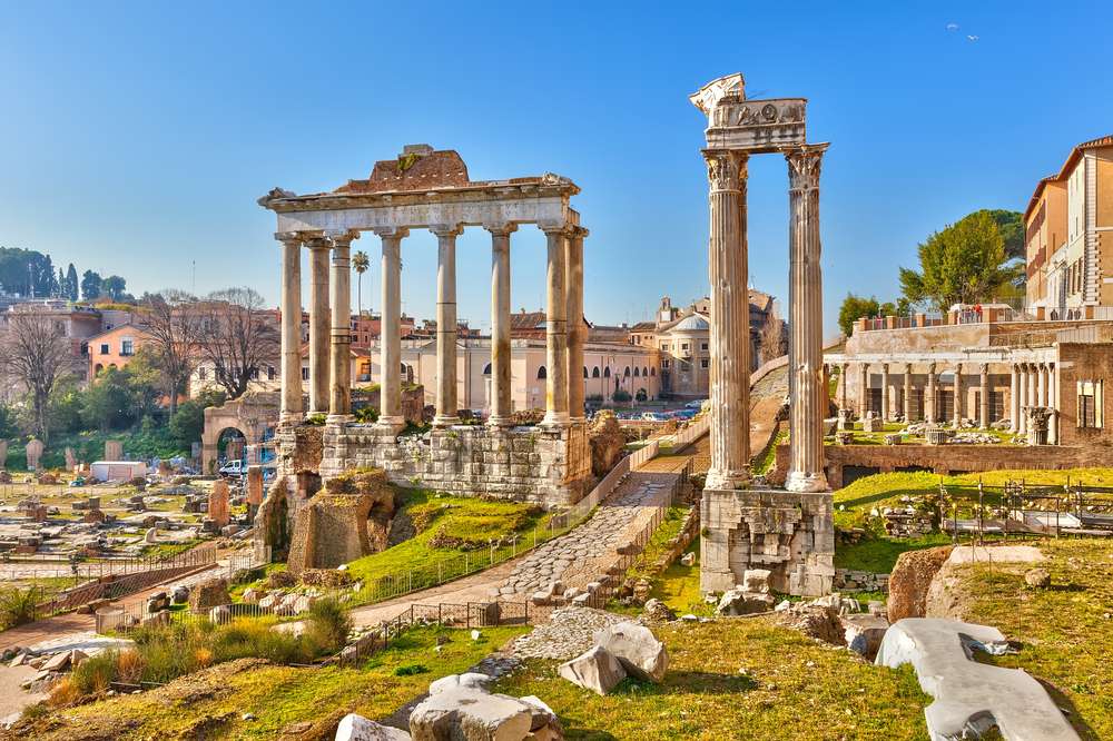 Ruínas romanas em Roma, Itália.