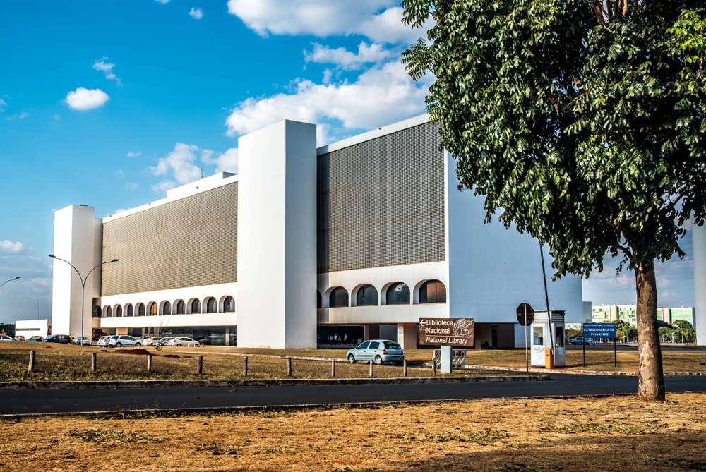 Uma bela vista da Biblioteca Nacional de Brasília.