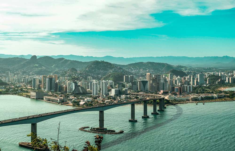 Vista do Morro do Moreno na cidade de Vila Velha, Espírito Santo.