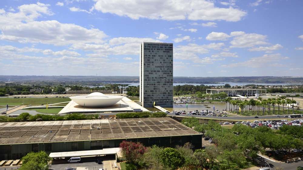 Palácio do Planalto e Praça dos Três Poderes. Brasília, Distrito Federal.