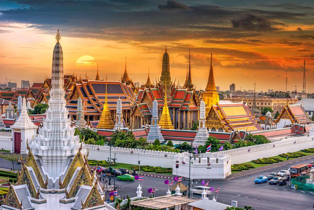 Pôr do sol Bangkok, Tailândia. Tailândia e Singapura