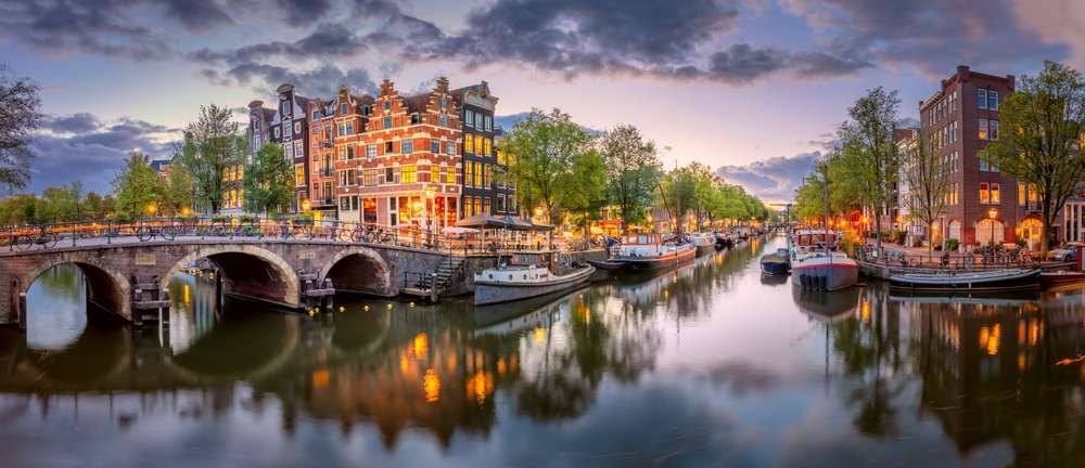 Vista panorâmica do centro de Amsterdã. 