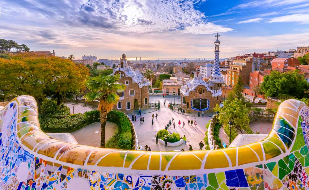 Vista da cidade do Parque Guell em Barcelona.