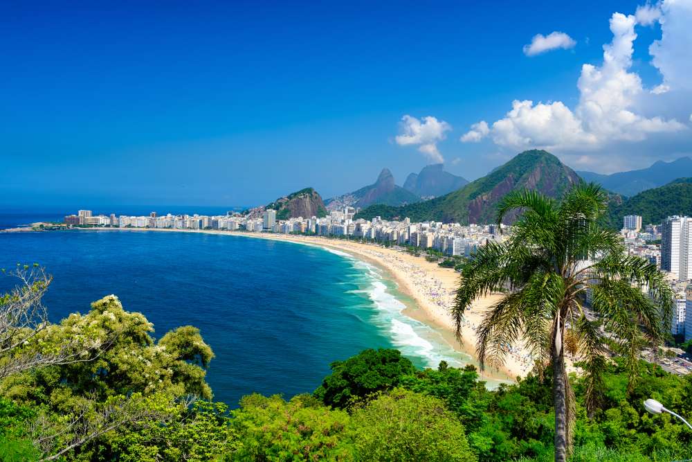 Praia de Copacabana no Rio de Janeiro. Melhores destinos para Férias no Brasil.