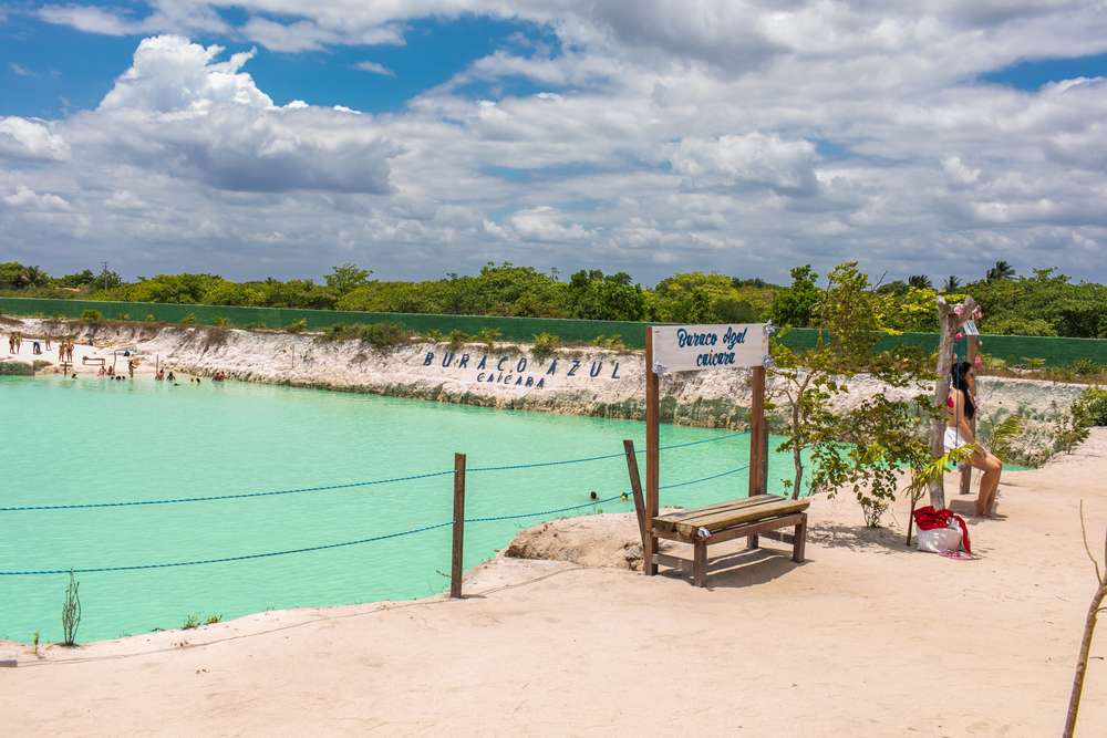 Vista Parcial do Buraco Azul de Caiçara. Jericoacoara - Ceará - Brasil.